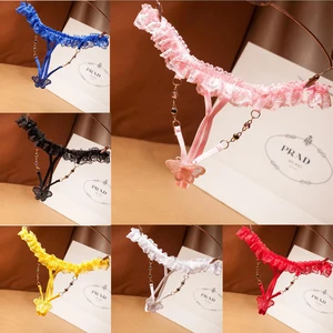 Хрустальные трусики с открытой промежностью, кружевные трусики без промежности, полностью прозрачные женские трусики с дырками, Эротическое нижнее белье