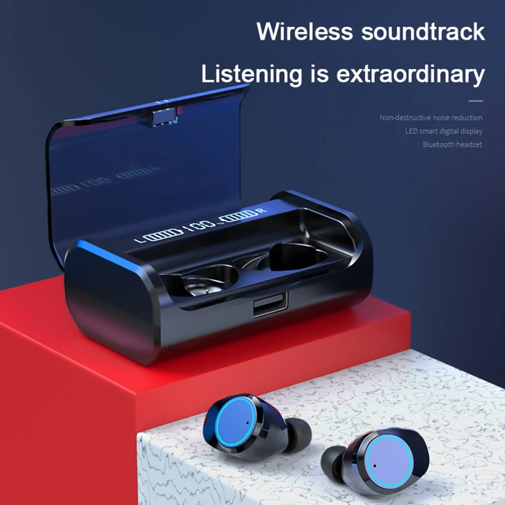 

Wholesale Wireless Earphone IPX7 Waterproof LED Power Display Sports Headphones