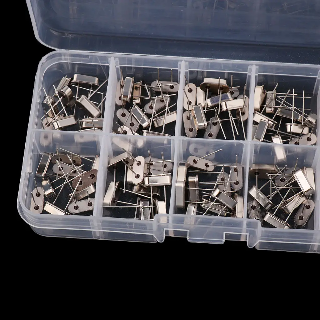 

100pcs 10 Value Quartz Crystal Oscillator Resonator Assortment Kit Aluminum