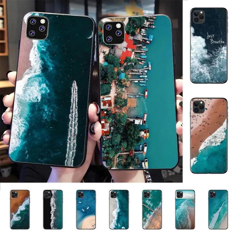 

Blue sea Phone Case for iphone 13 8 7 6 6S Plus X 5S SE 2020 XR 11 12 mini pro XS MAX
