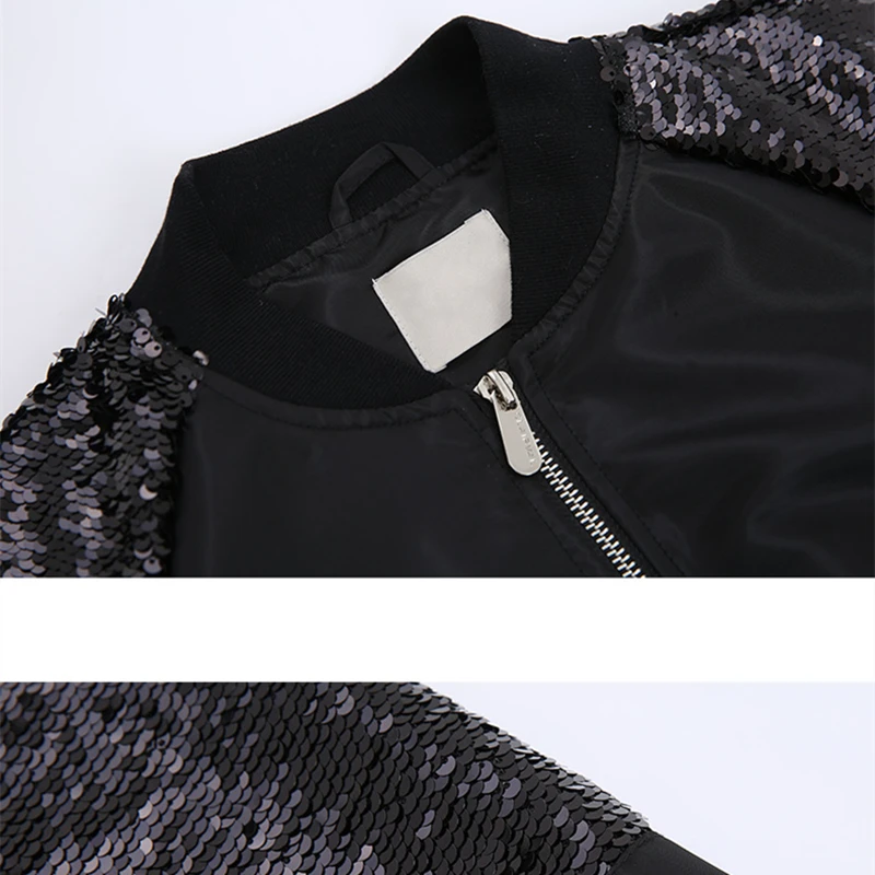 Женский бейсбольный плащ с блестками свободный однотонный