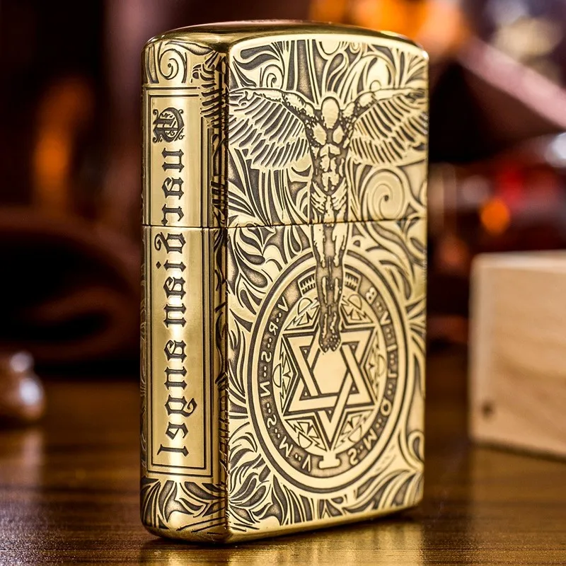 Главный ангел-хранитель керосиновая зажигалка пятисторонняя гравировка