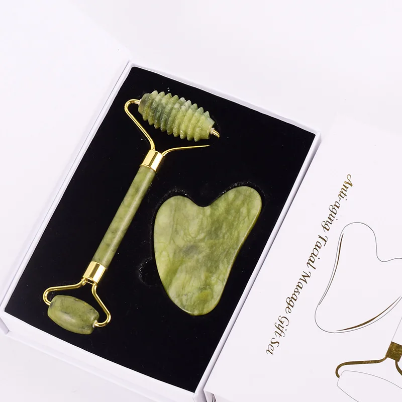 

Natural Jade Massage Roller Guasha Board SPA Scraper Stone Facial Anti-wrinkle Treatment Body Facial Massager Health Care Tools