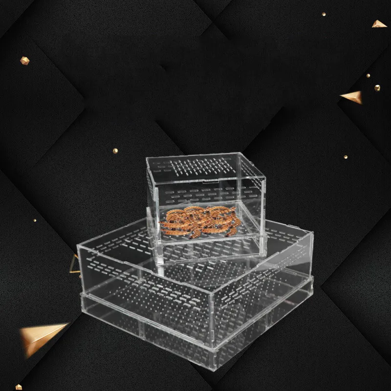 Коробка для кормления хлеба 1 шт. акриловая коробка насекомых желтая мелких