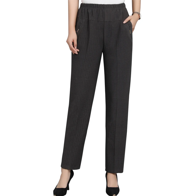 Женские брюки среднего и пожилого возраста на осень зиму с высокой эластичной