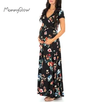 womens maternity long dress prom clothes floral printed v neck summer pregnancy dresses for pregnant women maternity clothing
