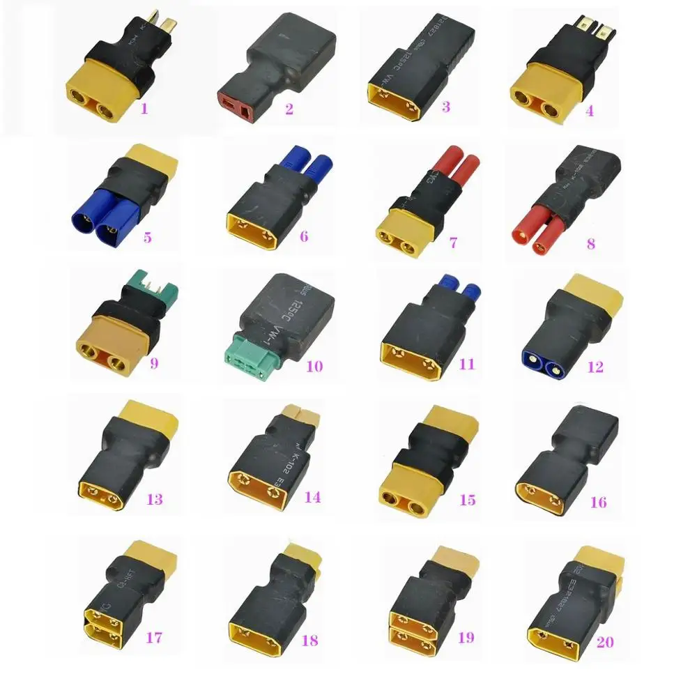 1Pcs XT90 to XT60 TRX T-Plug Deans MPX EC3 EC5 4.0mm banana Female Male Converter Adapter Plug For Lipo Battery RC Parts - купить по