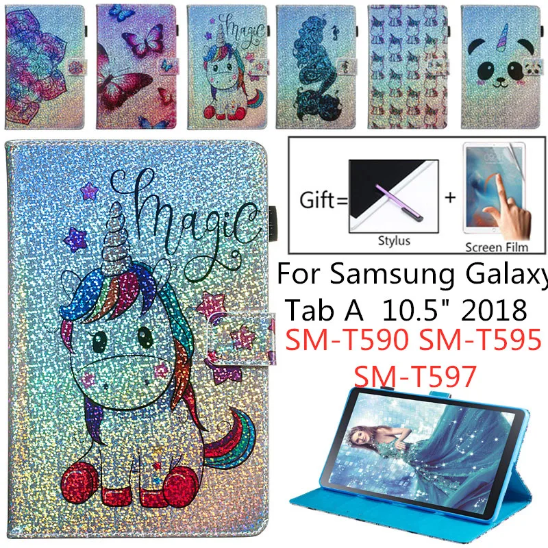 Смарт чехол для Samsung Galaxy Tab A A2 10 5 дюйма 2018 T590 T595 T597|Чехлы планшетов и электронных