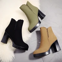 female boots platform chunky high heel hot sale ankle boots woman 2021 brand new shoes woman new style fashion shoes q0018