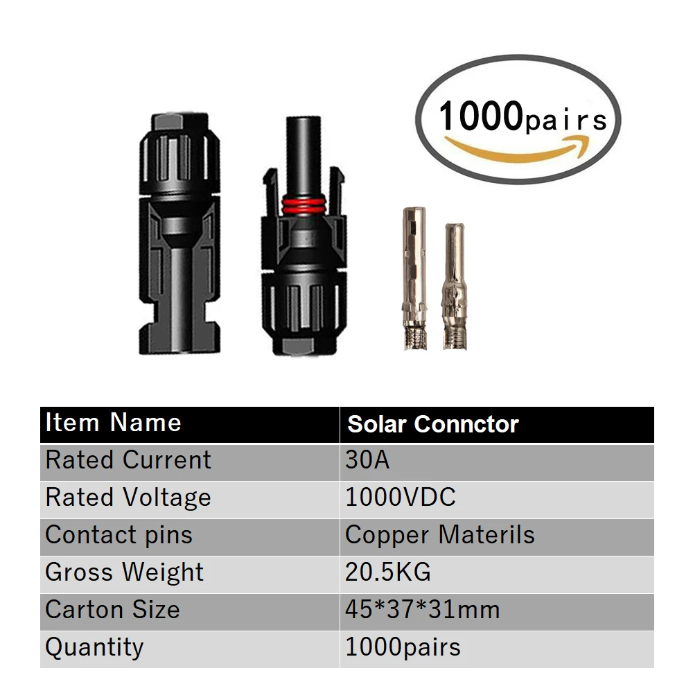 1000 пар 2000 шт. разъем для солнечной панели типа папа и мама кабель Подходящий