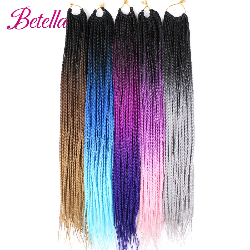 Betella 24 дюйма радужные вязаные косички для волос Синтетические цветные плетеные