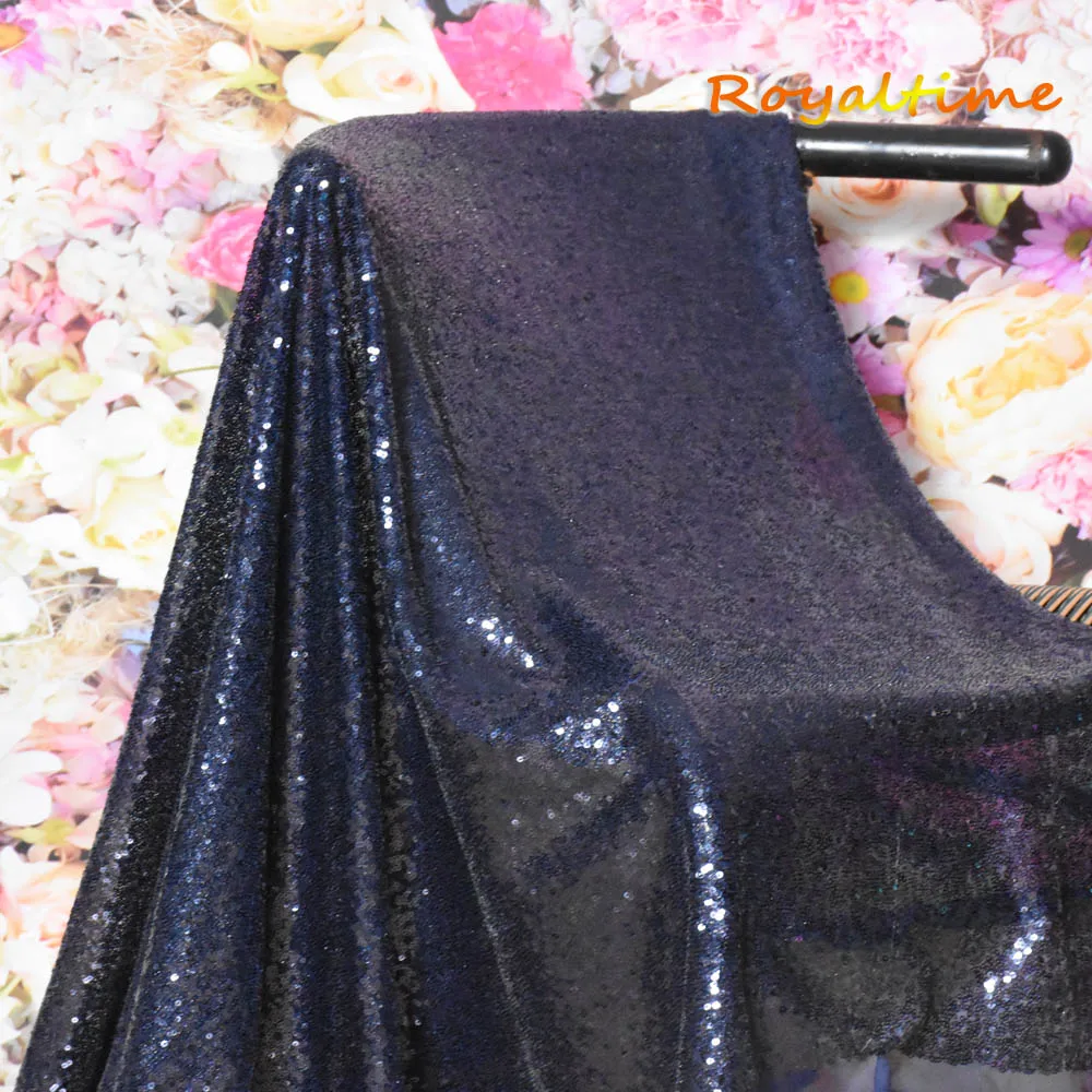 Royaltime Shimmer темно синие голубые пайетки ткань на 0 5 ярд двусторонний стрейч вышитая