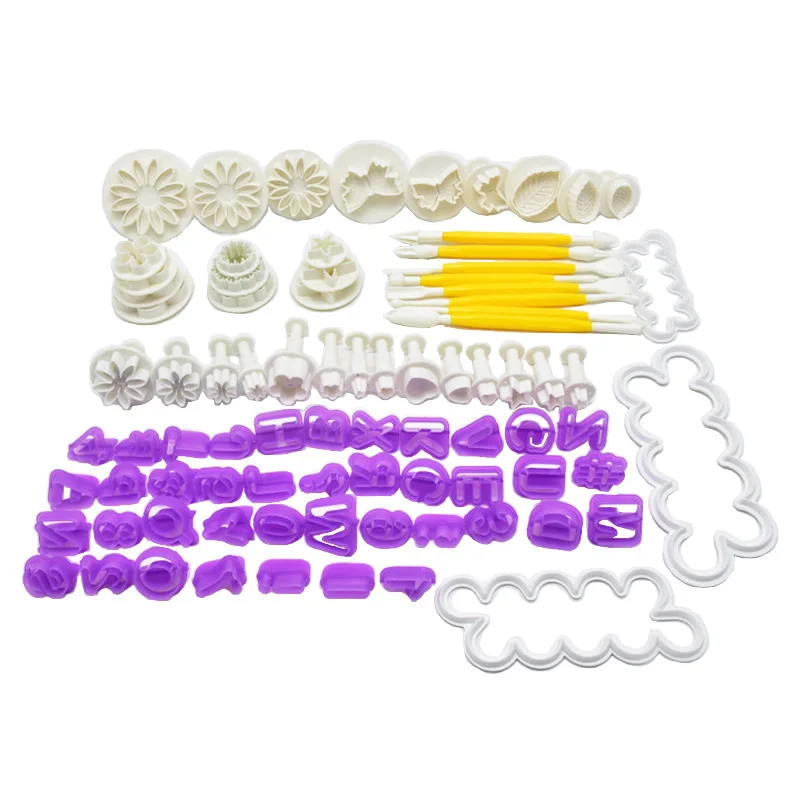 

84 Pcs Plunger Fondant Cutter Cake Tools Cookie Mold Biscuit Mould DIY Craft 3D Bakeware Sets Baking Accessories