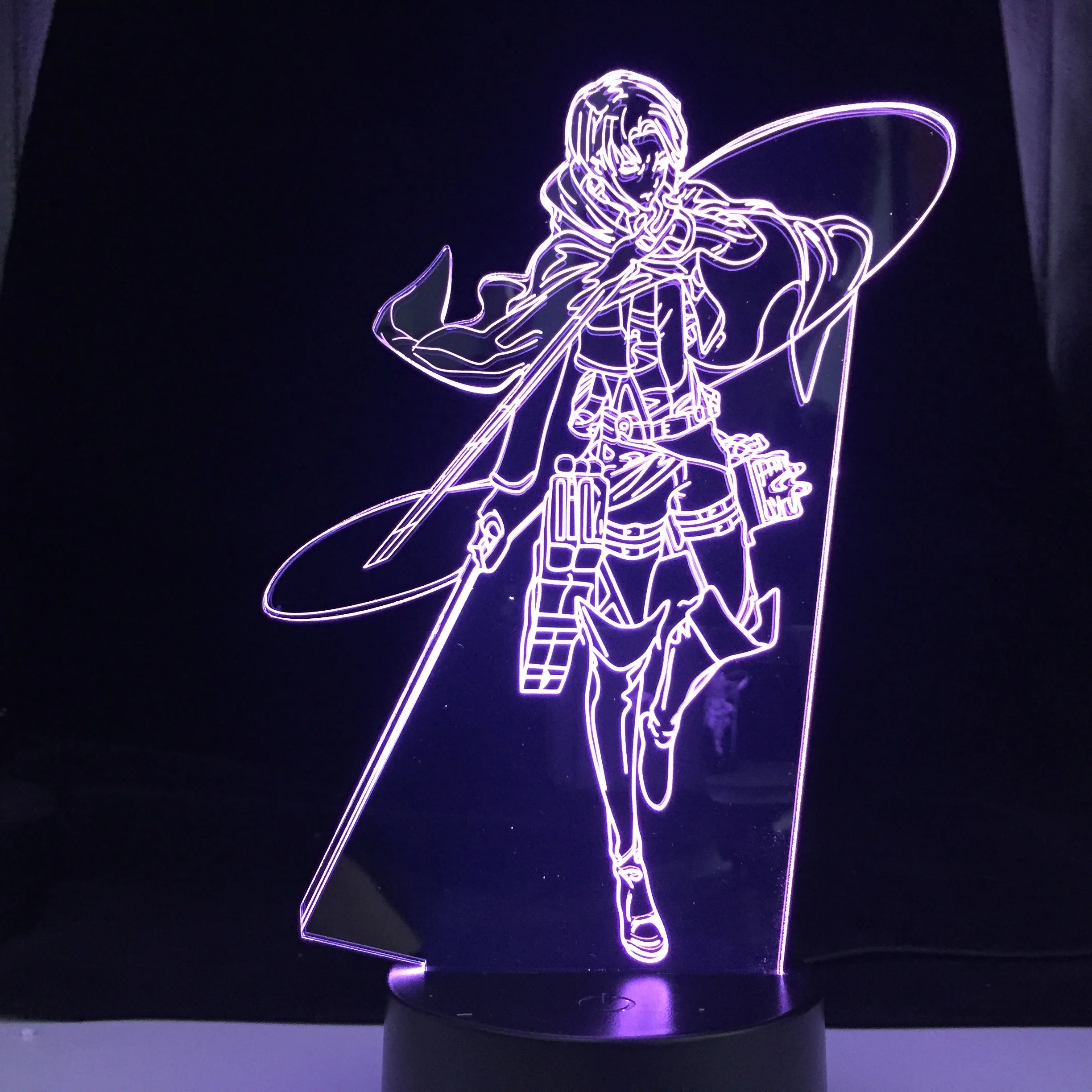 

Anime 3d Lamp Attack on Titan Levi Ackerman light for Bedroom Decoration Kids Gift Attack on Titan LED Night Light Levi