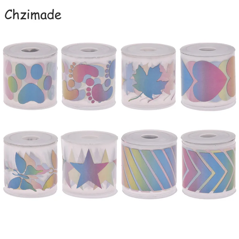Chzimade 1M x 3 см красочный пластиковый квадратный след Светоотражающие Стикеры ленты