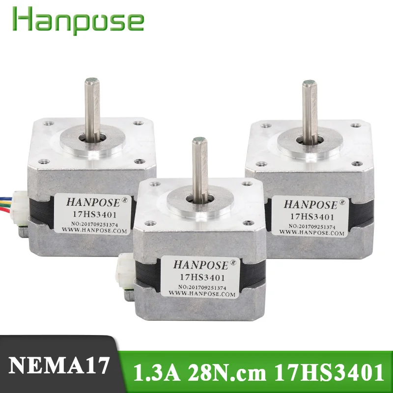 3 шт./лот 17HS3401 4-проводной шаговый двигатель Nema 17 42bygh 1.3A для фрезерного станка с ЧПУ