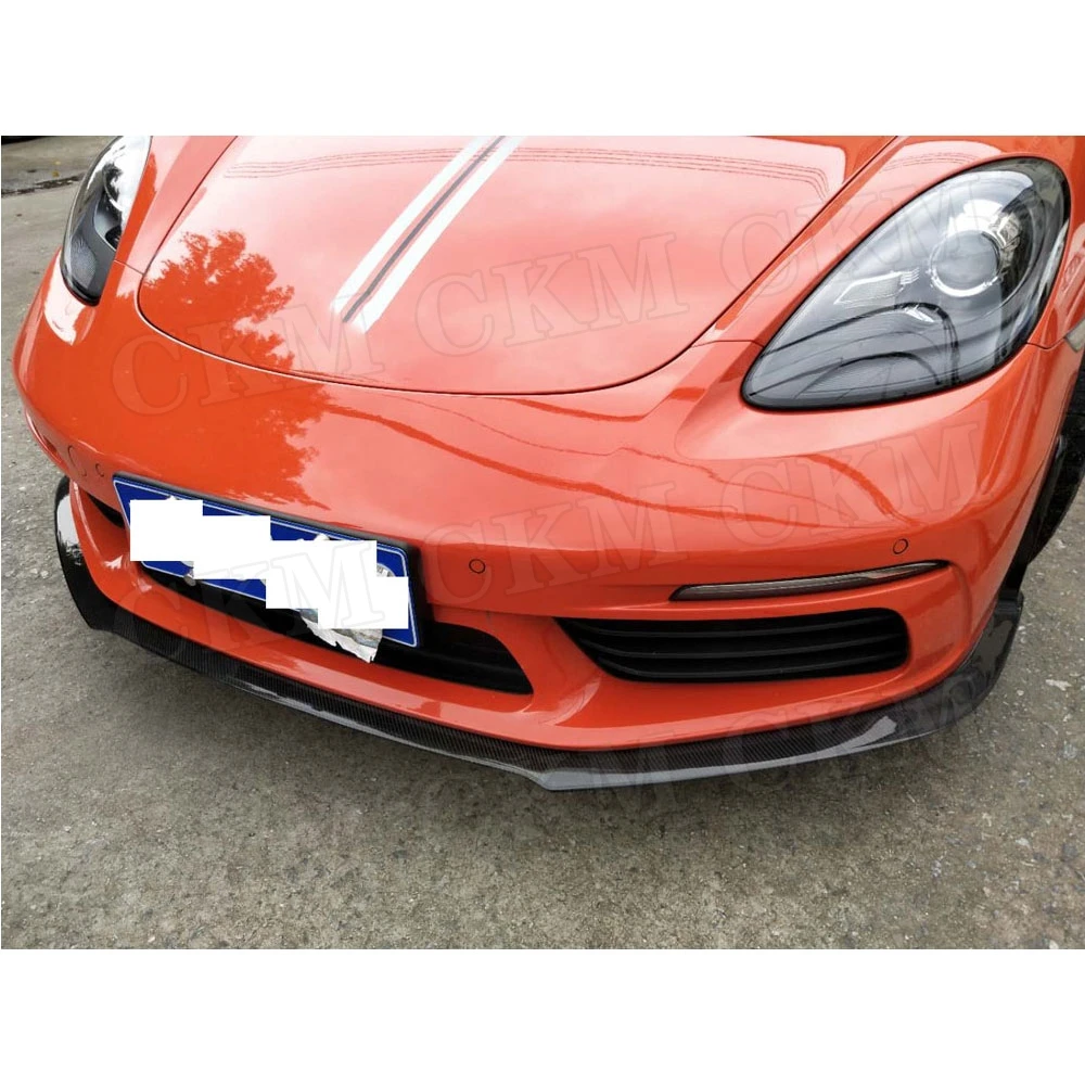 Передний бампер спойлер подходит для Porsche 718 Cayman Boxster Base S 2017 2018 углеродное волокно