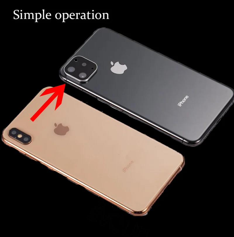 Back Camera Tempered Glass Film For iPhone X XS Max turn to 11 Pro Case Lens Change Fake iPhone11 Cover |