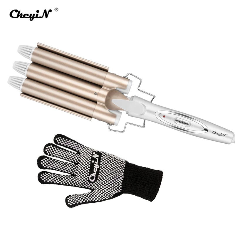 

110-220V Perm Splint Titanium Automatic Ceramic Hair Curler 3 Barrels Big Waver Curling Iron Hair Curlers Rollers Styling Tools