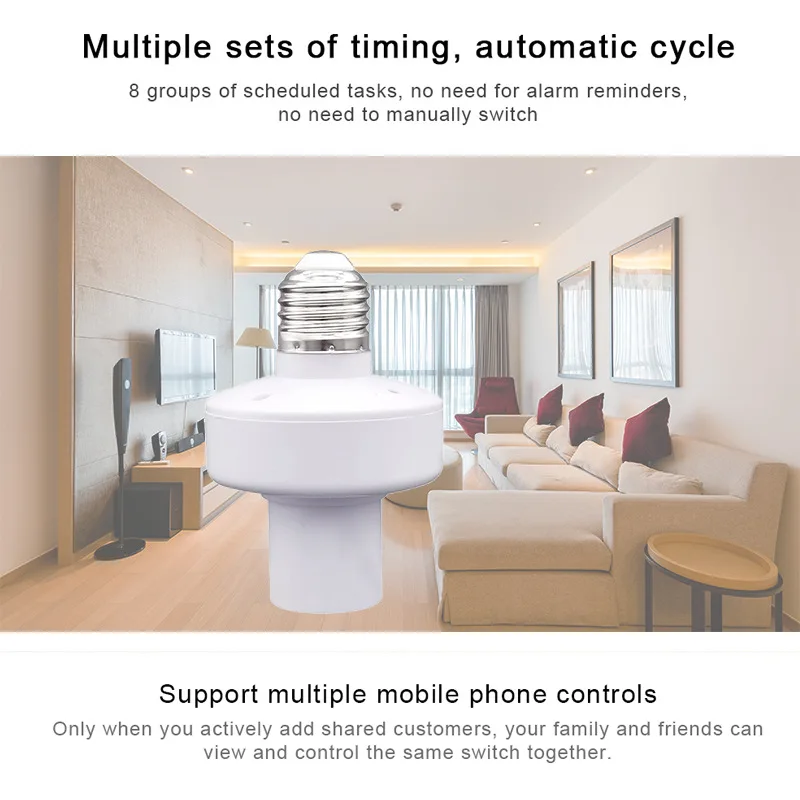 Умная Беспроводная лампа с Wi Fi Цоколь для лампы винтовым креплением патрон