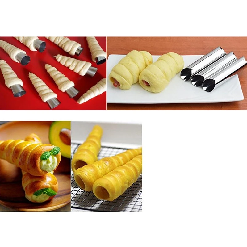 Промо акция! 12 шт./компл. форма для круассана из нержавеющей стали Cannoli формы рога