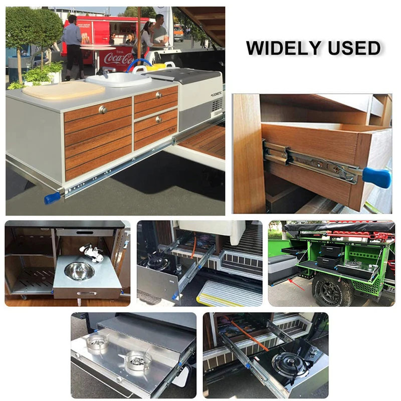 

Haccer Lock 53mm Wide Load 120Kg Guide Full Extension Ball Bearing Industrial Heavy Duty Drawer Slides