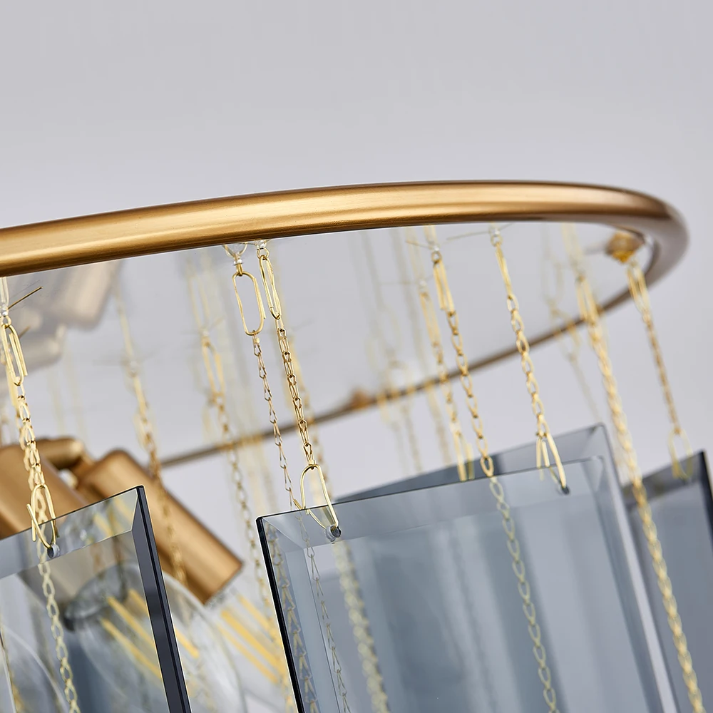 Новый современный стеклянный светильник люстра для гостиная золото домашний