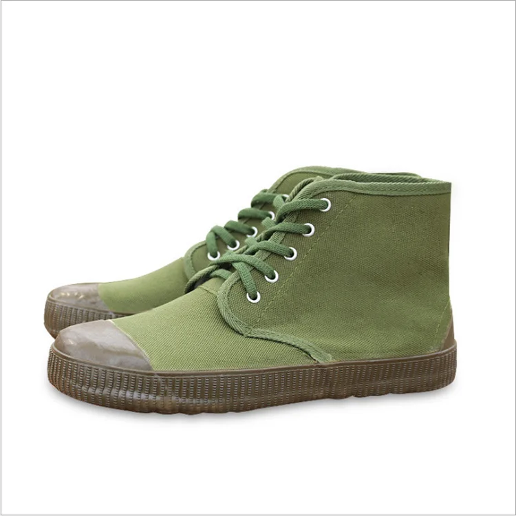 

Wholesale Farmland High-Top Yellow Sneaker Flat Liberation Shoes Army Green Canvas Shoes Safety Shoes