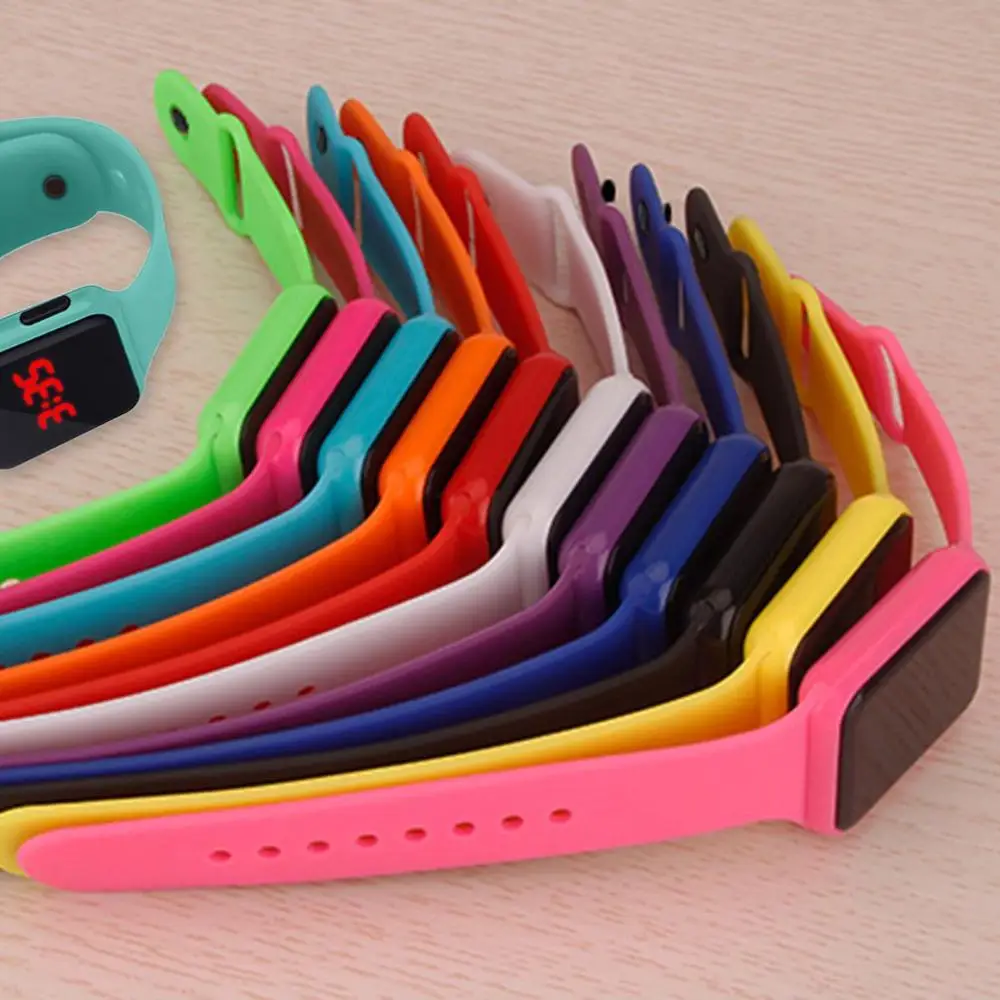 Цифровые часы мужские женские спортивные светодиодные силиконовые электронные