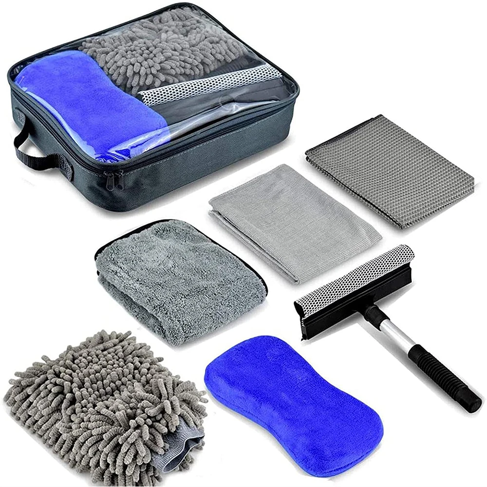 

Car Wash Gloves Cleaning Brush Kit Soft Microfiber Cloth Towels Window Wiper Detailing Clean Tool Mitt Sponge Care Applicator