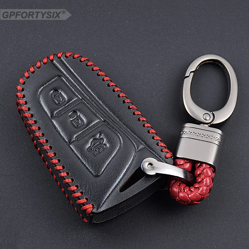 For Hyundai Santa Fe 2013 Car Styling Auto Key Cover Genuine Leather Remote Case Grand 2015 Accessories | Автомобили и мотоциклы