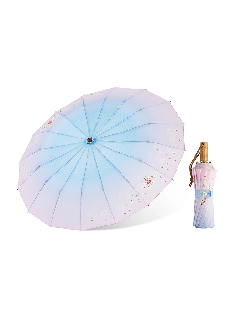 Большой китайский роскошный зонт винтажный женский с защитой от солнца УФ лучей