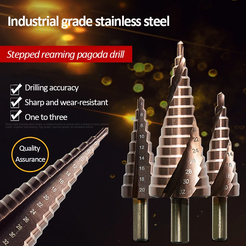 

3 шт. M35/6542 4-12 мм 4-20 мм 4-32 мм HSS прямой паз Шаг сверло покрытием пагода Форма ступенчатая Буровая головка бура Титан сверла, покрытые нитями выс...
