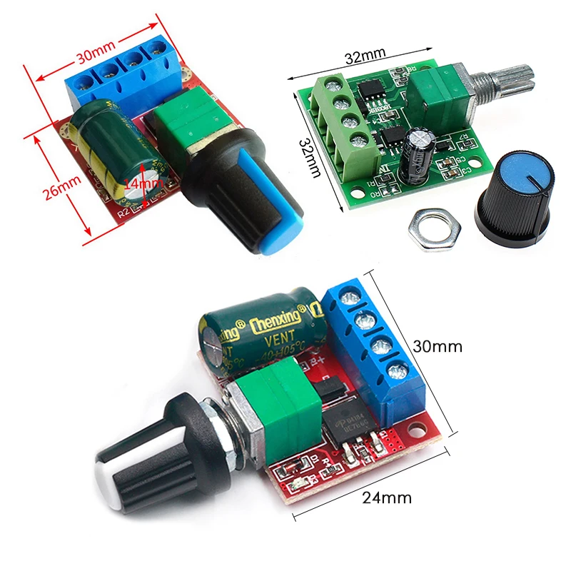 Мини-контроллер скорости двигателя постоянного тока 3 в 6 12 24 35 5A 90 Вт