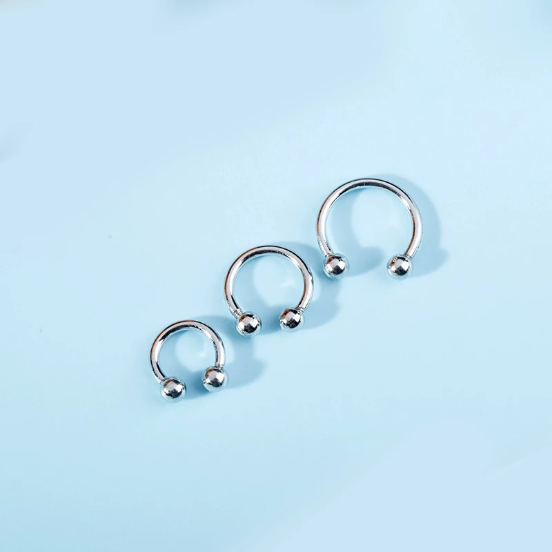 Кольцо в форме подковы из серебра 925 пробы для пирсинга носа и бровей 5 шт./лот |