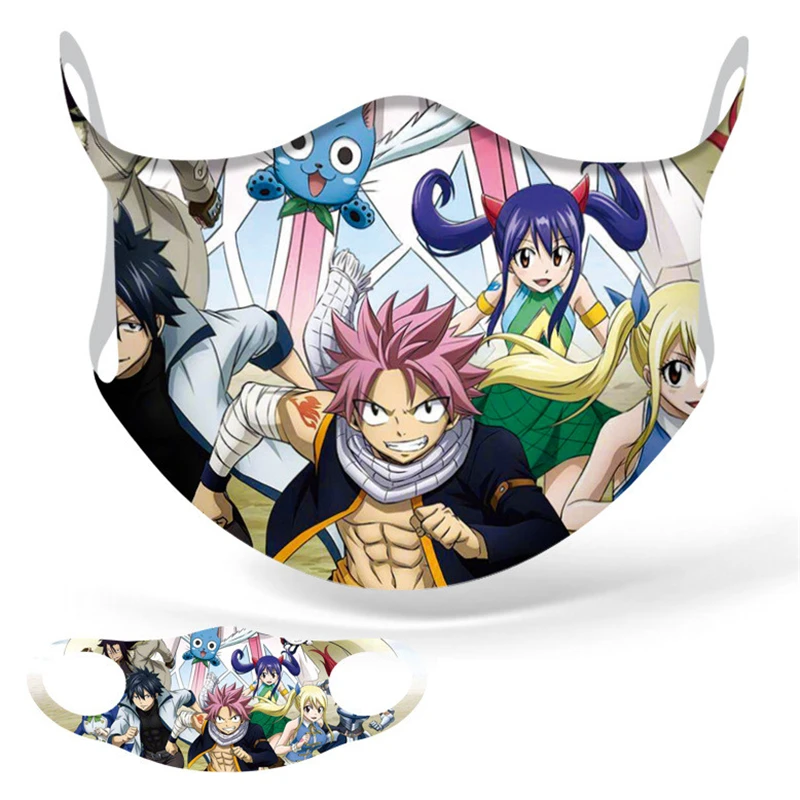 

New FAIRY TAIL Natsu Dragneel Cosplay Masks Lucy Heartfilia Happy Kids Adult School Street Washable Mask Sports Dust-proof Mask