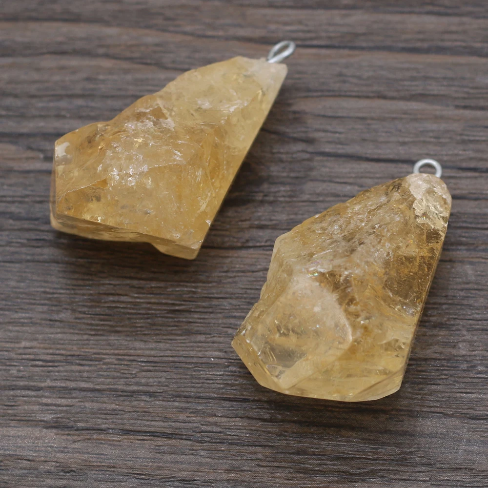 

2021 Natural Semi-precious Stone Yellow Fine Bud Irregular Pendant Making DIY Simple OL Necklace Jewelry Accessories Ladies Gift