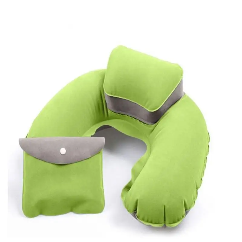 Новый Портативный U Форма надувной дорожный Подушка Поддержка из ПВХ с бархатным