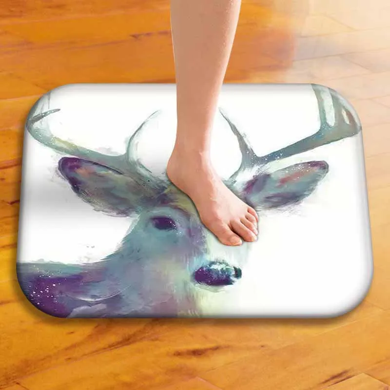 

40x60cm Cute Diy Print Floor Mat Bathroom Ground Mat Slip Door Bath Pad Rug Living Room Kitchen Carpet Home Decor Animal