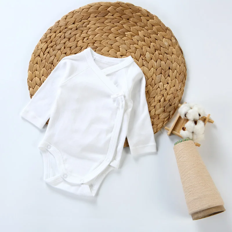2pc/5pcs baby clothes white bodysuit girl  long sleeves clothes onesies 100% cotton overalls baby newborn wrapover bodysuit