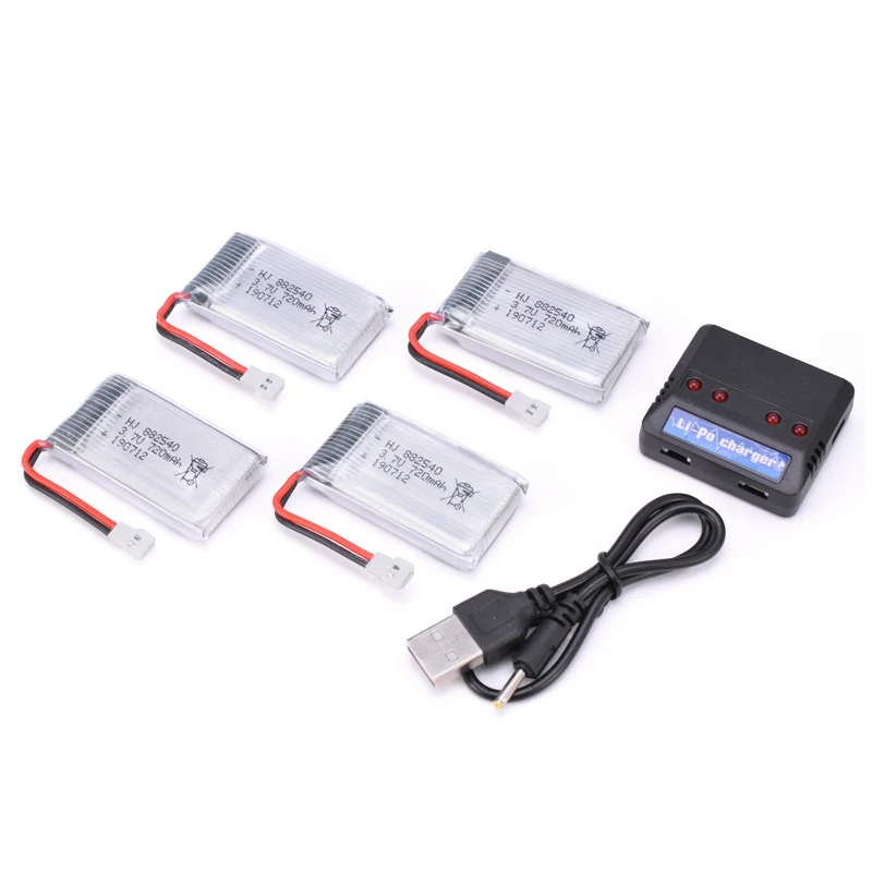 4/5/6 шт. 3,7 V 720mAh литий-полимерный Батарея с Зарядное устройство 802540 для Syma X5C X5SC Skytech M68 MJX X705C яде A8 A9 Feiyue 328 радиоуправляемая модель