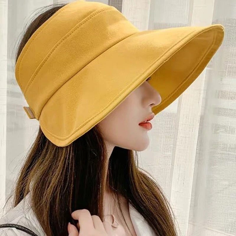 

spring summer bucket hat Big Brim fisherman cap empty top net red face sheild Sun visor Bonnet Panama Hat for women's hats