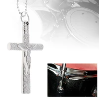 silver cross drum key necklace jazz drum wrench for drum head tuning percussion instruments accessories