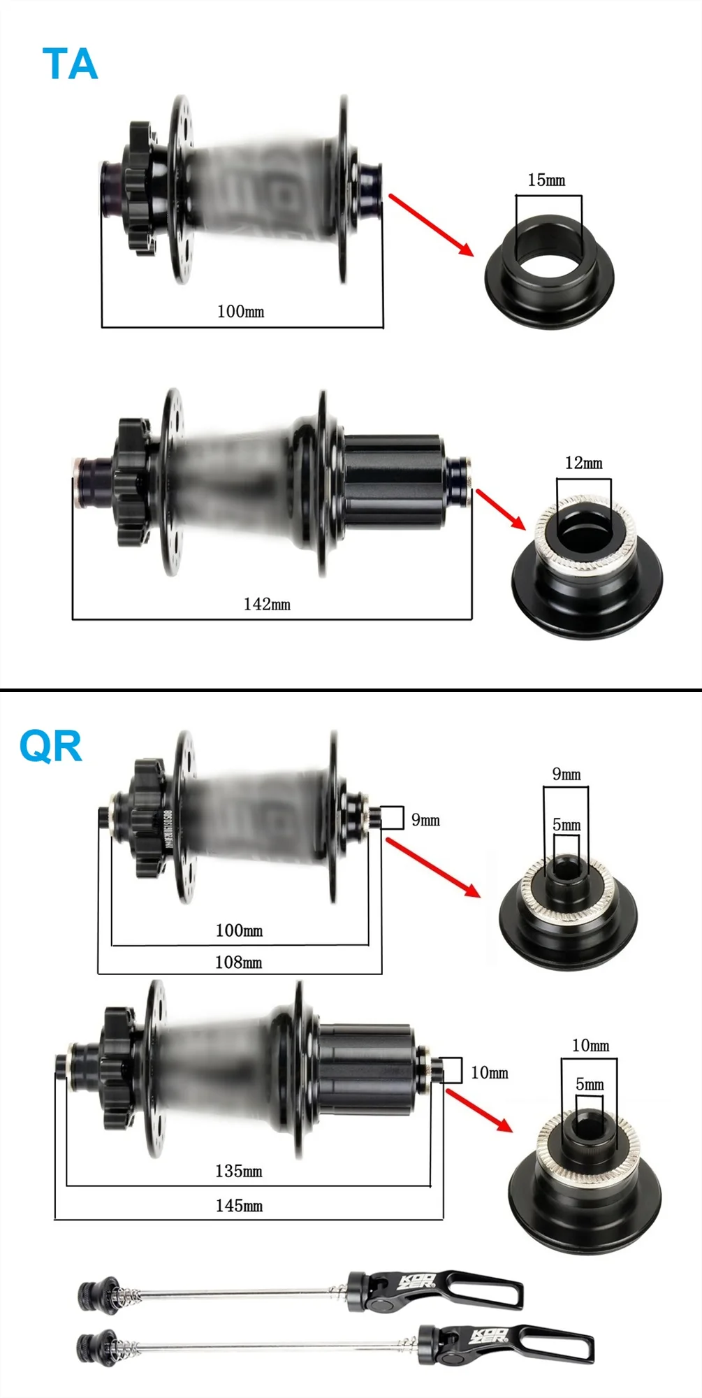 Комплект колес для горного велосипеда Koozer XP1750 26/27 5/29 дюймов QR TA 32 отверстия HG XD MS 11