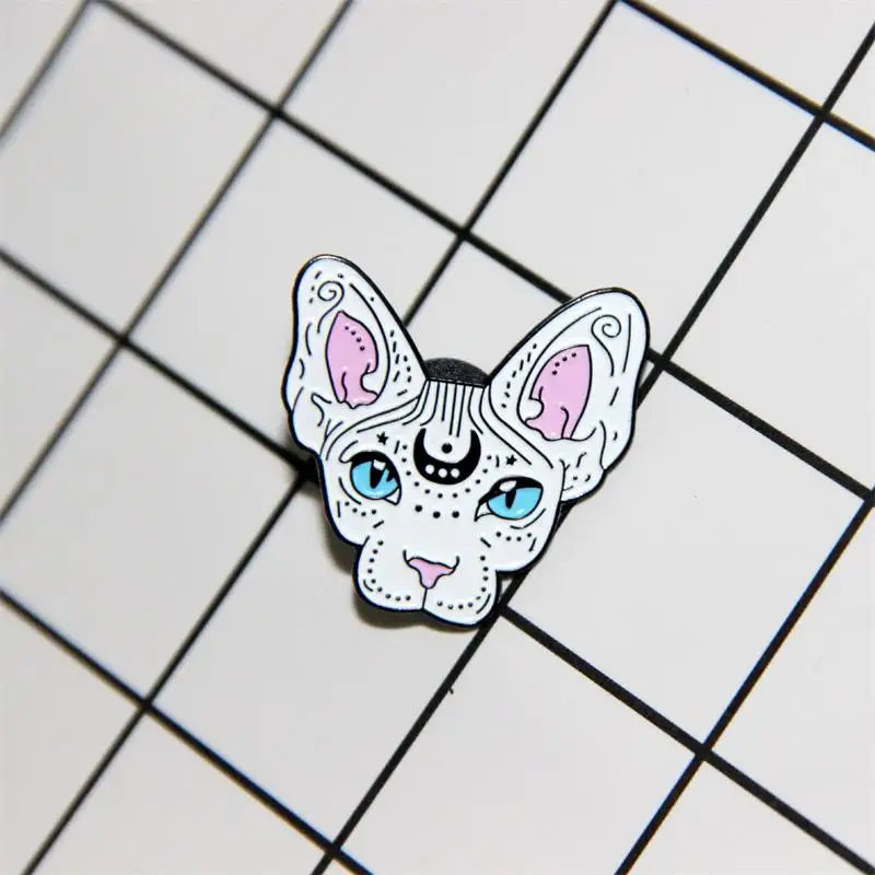 Популярные аксессуары заколки для лацканов без волос в форме кота искусственная