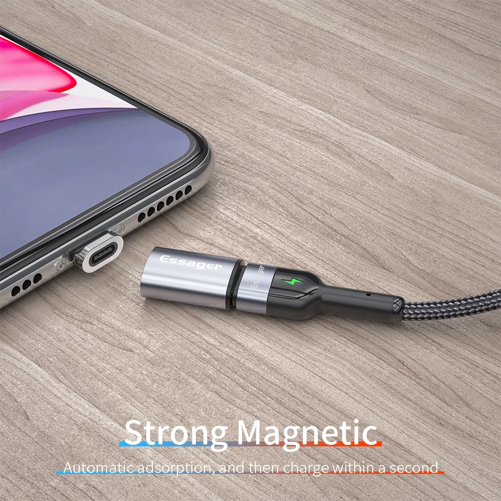 Магнитный usb адаптер Essager Type C Кабель с разъемом Мама микро папа и USB для iPhone