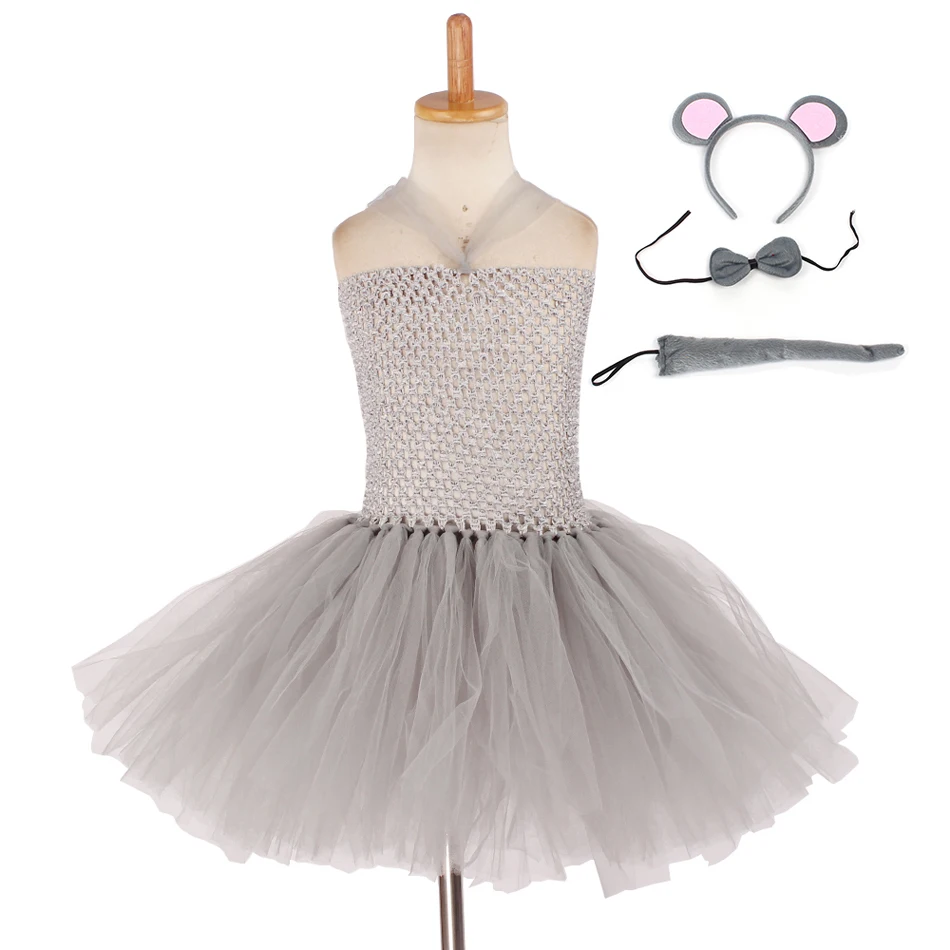 Детские костюмы для хеллоуина с серой мышкой Платье героями мультфильмов