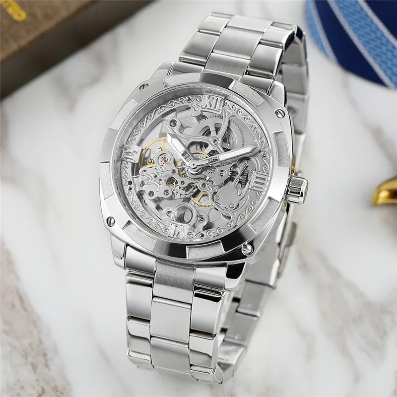 FORSINING автоматические механические мужские наручные часы военные спортивные