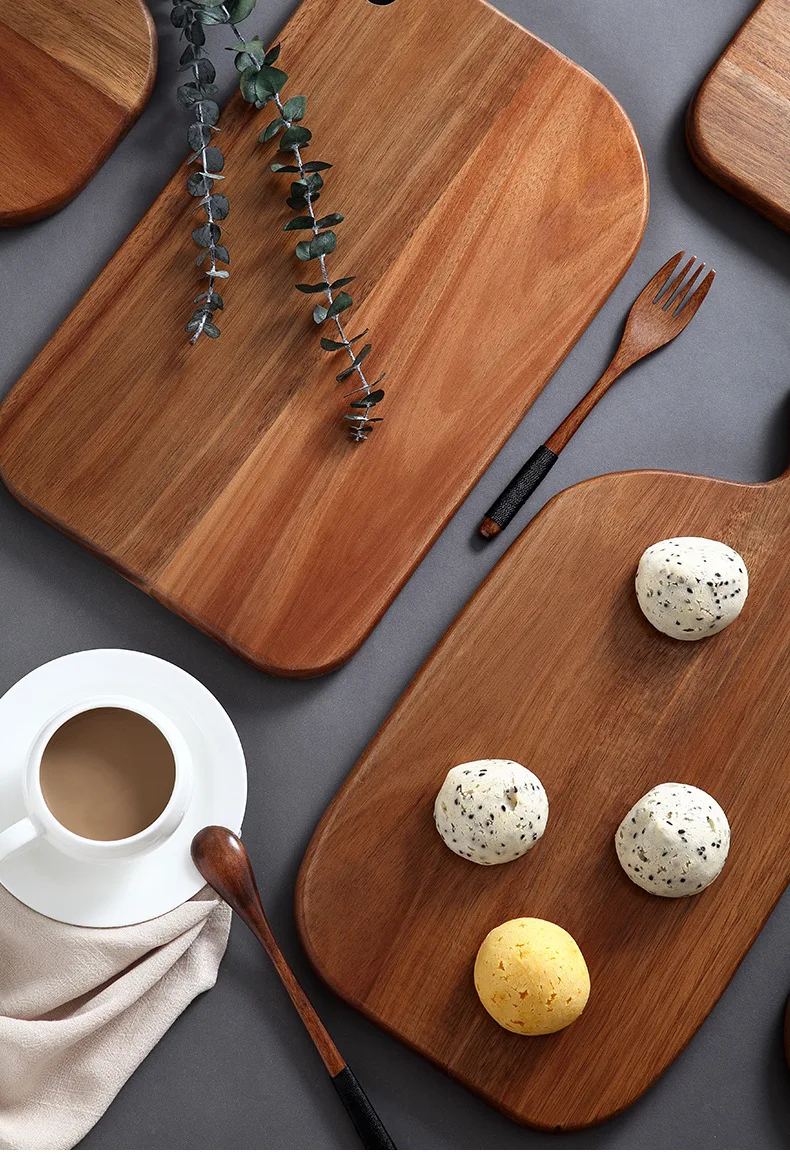 Разделочная доска из дерева акации кухонная деревянная разделочная для пиццы