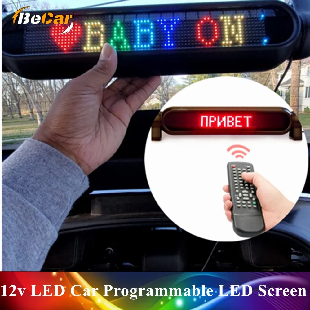 Многоязычный 43 см 12 В светодиодный автомобильный электронный знак